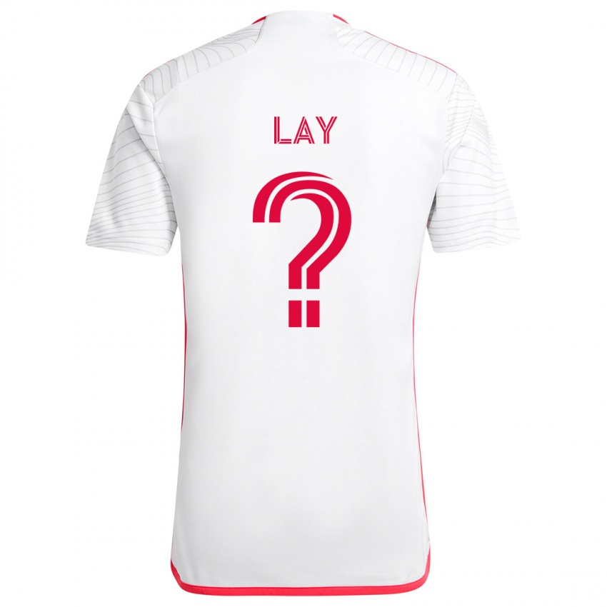 Bambino Maglia Mikey Lay #0 Bianco Rosso Kit Gara Away 2024/25 Maglietta