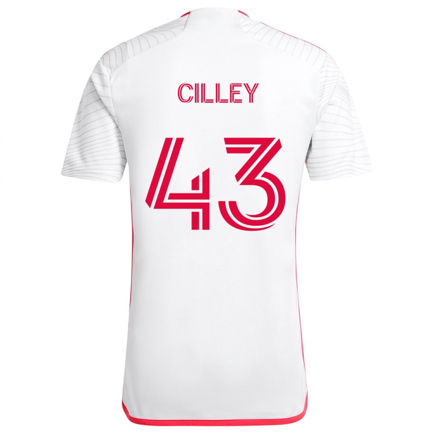 Bambino Maglia Cam Cilley #43 Bianco Rosso Kit Gara Away 2024/25 Maglietta