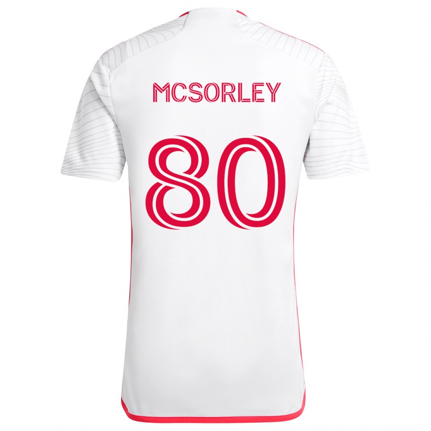 Bambino Maglia Brendan Mcsorley #80 Bianco Rosso Kit Gara Away 2024/25 Maglietta