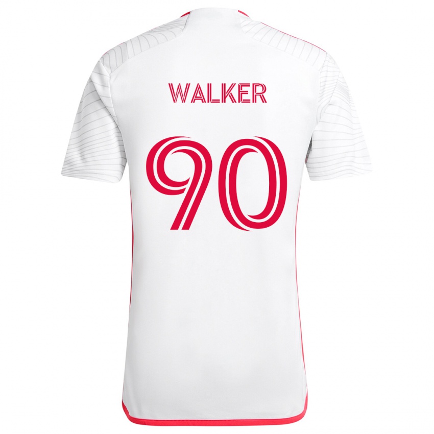 Bambino Maglia Eric Walker #90 Bianco Rosso Kit Gara Away 2024/25 Maglietta