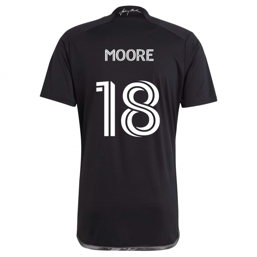 Bambino Maglia Shaq Moore #18 Nero Kit Gara Away 2024/25 Maglietta