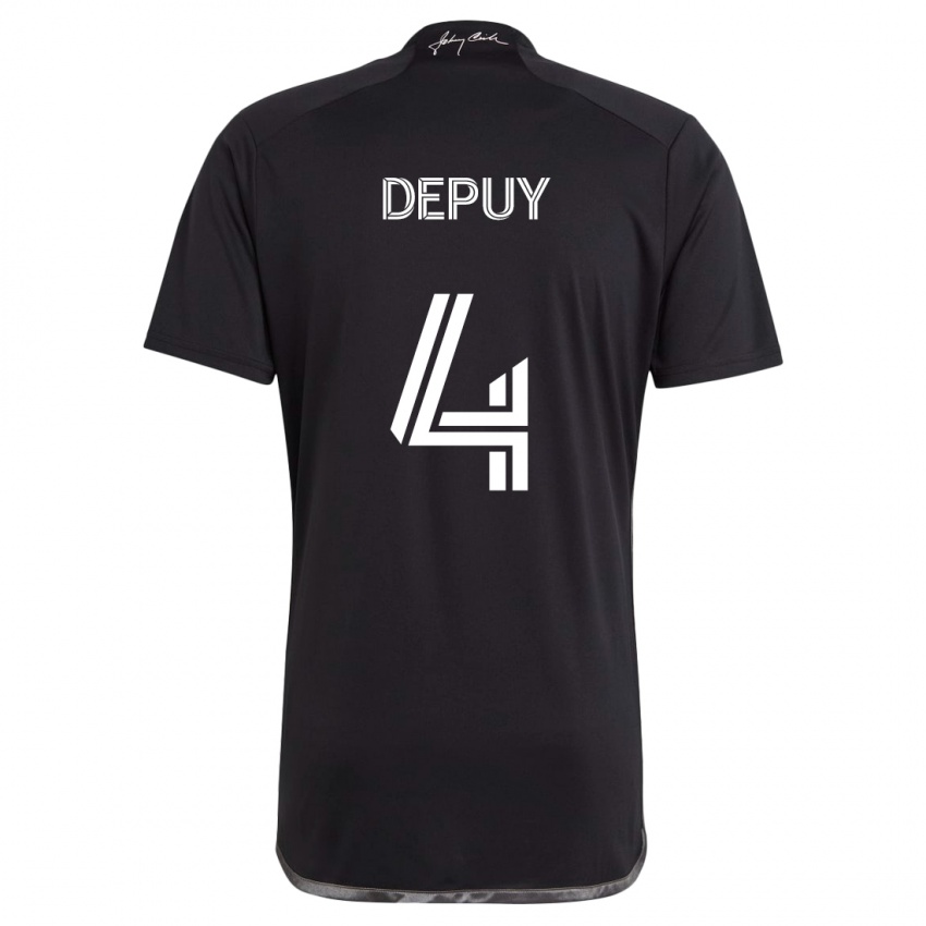 Bambino Maglia Nick Depuy #4 Nero Kit Gara Away 2024/25 Maglietta