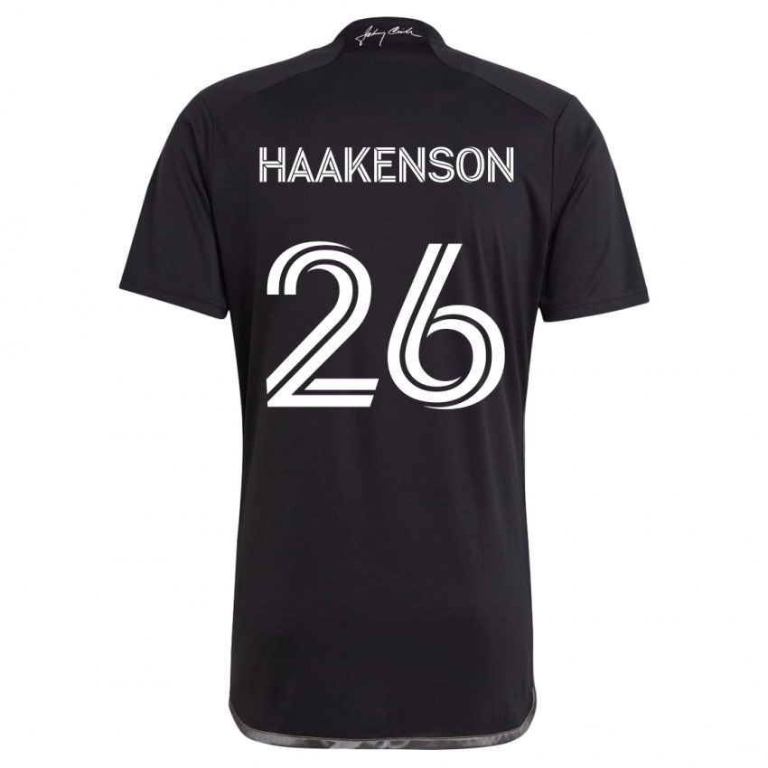 Bambino Maglia Luke Haakenson #26 Nero Kit Gara Away 2024/25 Maglietta