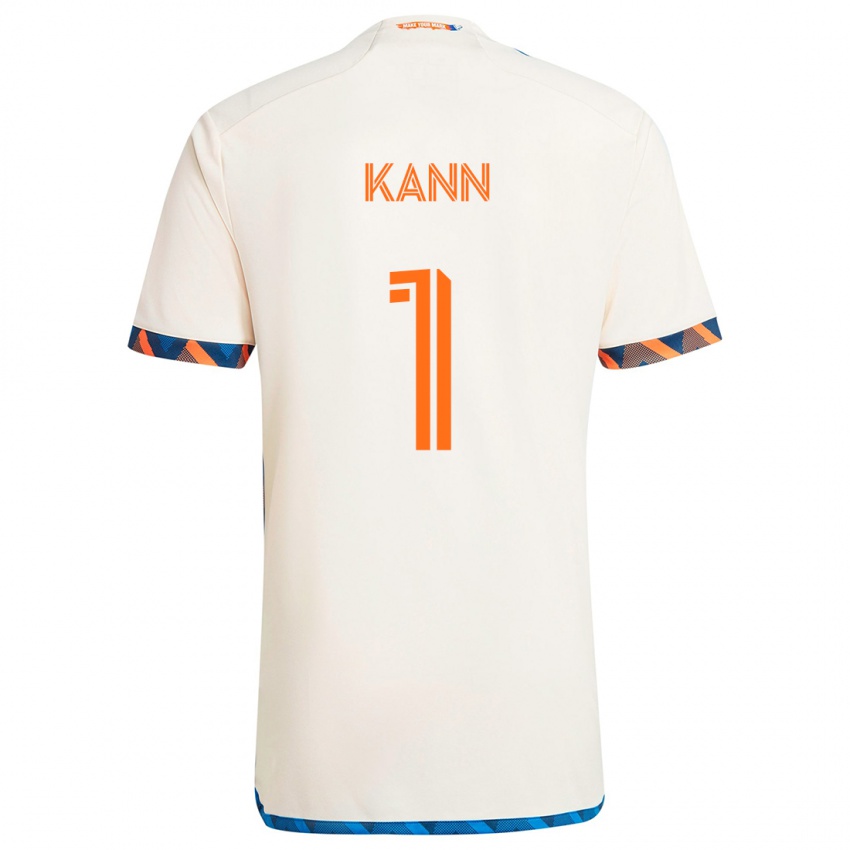 Bambino Maglia Alec Kann #1 Bianco Arancione Kit Gara Away 2024/25 Maglietta