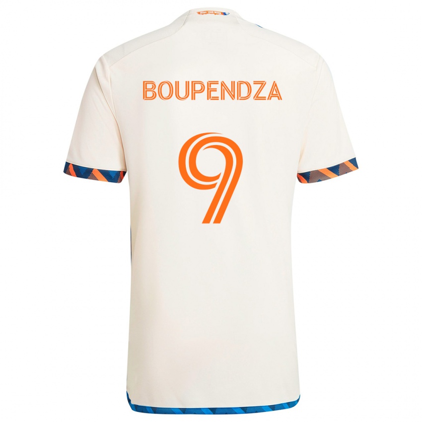 Bambino Maglia Aaron Boupendza #9 Bianco Arancione Kit Gara Away 2024/25 Maglietta