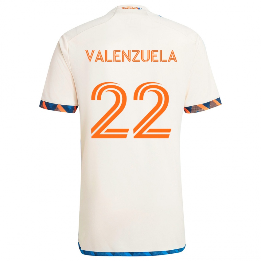 Bambino Maglia Gerardo Valenzuela #22 Bianco Arancione Kit Gara Away 2024/25 Maglietta