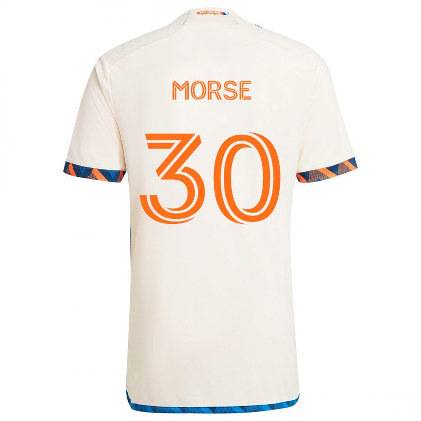 Bambino Maglia Hunter Morse #30 Bianco Arancione Kit Gara Away 2024/25 Maglietta