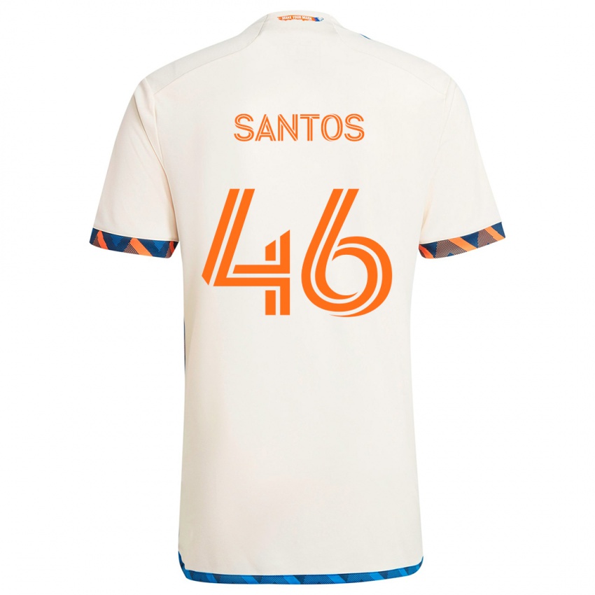 Bambino Maglia Guilherme Santos #46 Bianco Arancione Kit Gara Away 2024/25 Maglietta