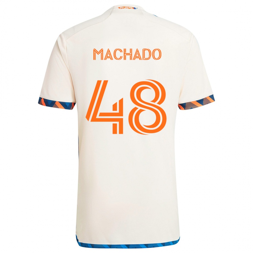 Bambino Maglia Juan Machado #48 Bianco Arancione Kit Gara Away 2024/25 Maglietta