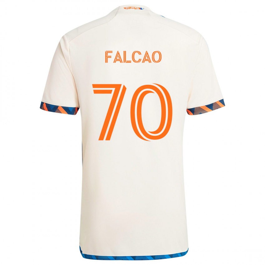 Bambino Maglia Kiano Falcao #70 Bianco Arancione Kit Gara Away 2024/25 Maglietta