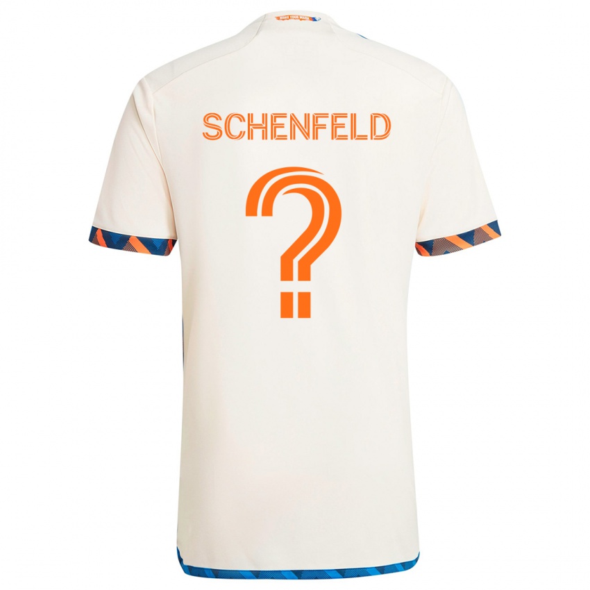 Bambino Maglia Matthew Schenfeld #0 Bianco Arancione Kit Gara Away 2024/25 Maglietta