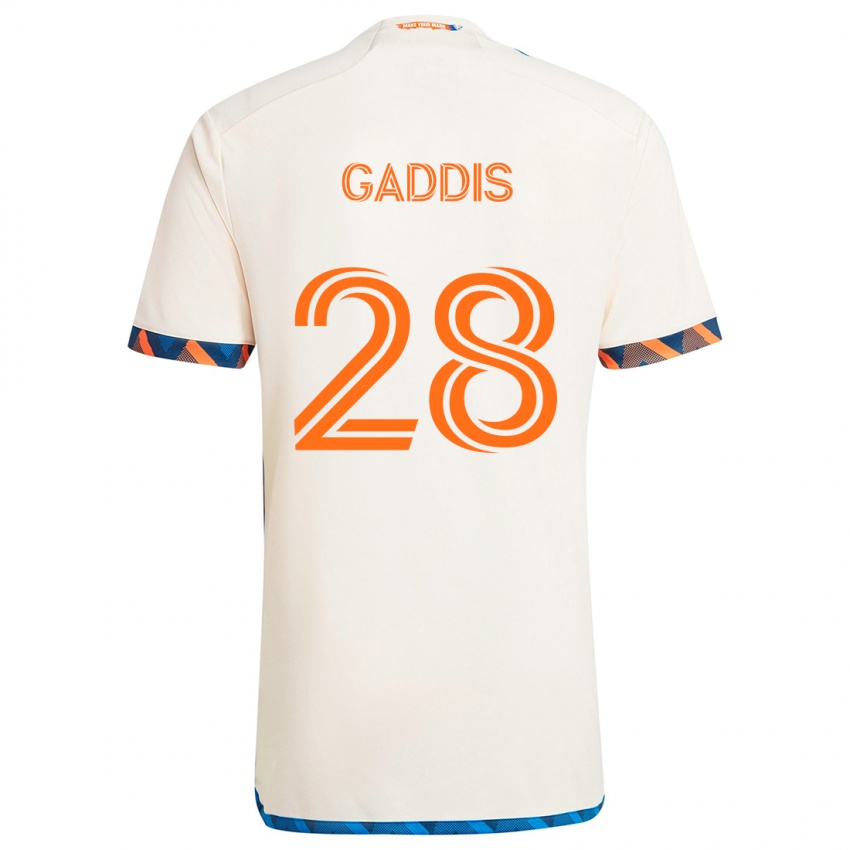 Bambino Maglia Raymon Gaddis #28 Bianco Arancione Kit Gara Away 2024/25 Maglietta