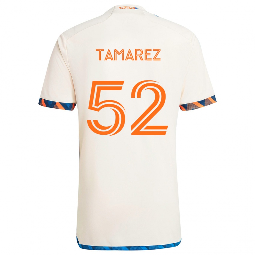 Bambino Maglia Lucas Tamarez #52 Bianco Arancione Kit Gara Away 2024/25 Maglietta