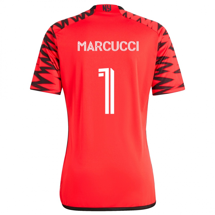 Bambino Maglia Aj Marcucci #1 Rosso Nero Bianco Kit Gara Away 2024/25 Maglietta