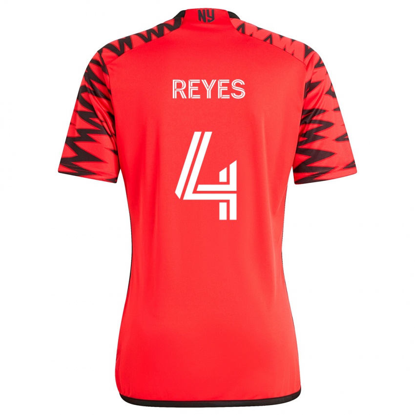 Bambino Maglia Andrés Reyes #4 Rosso Nero Bianco Kit Gara Away 2024/25 Maglietta