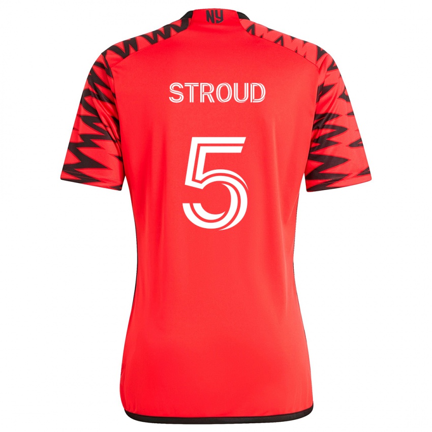 Bambino Maglia Peter Stroud #5 Rosso Nero Bianco Kit Gara Away 2024/25 Maglietta