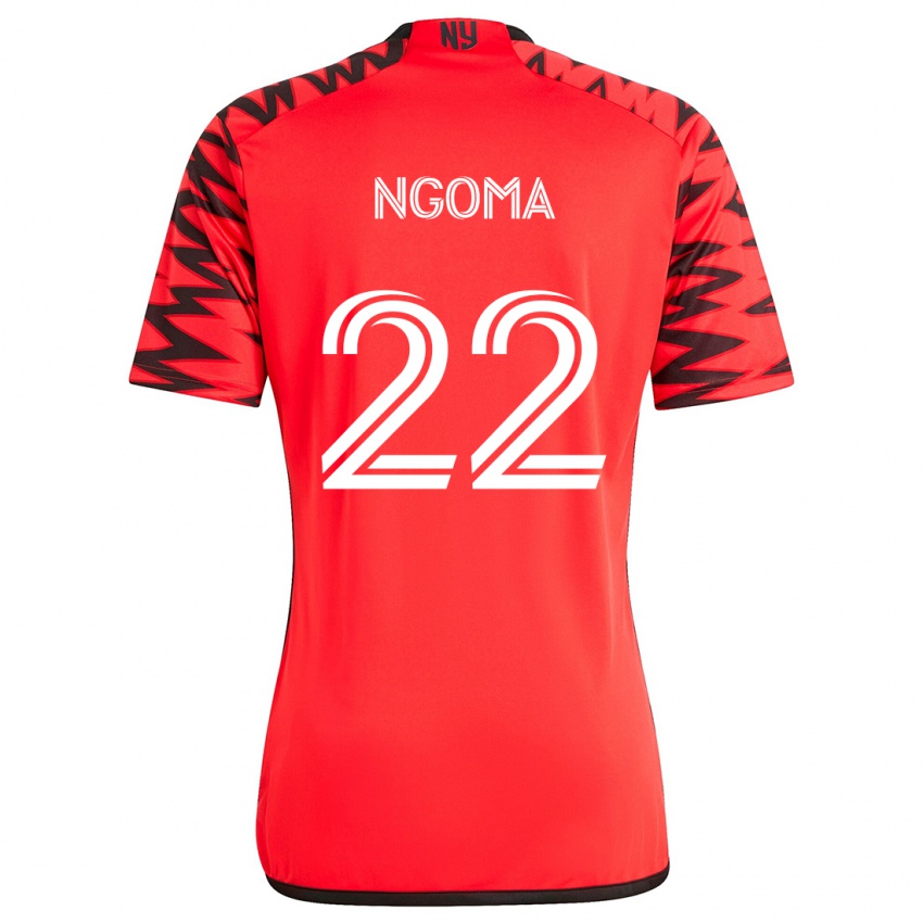 Bambino Maglia Serge Ngoma #22 Rosso Nero Bianco Kit Gara Away 2024/25 Maglietta