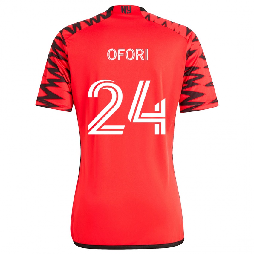 Bambino Maglia Curtis Ofori #24 Rosso Nero Bianco Kit Gara Away 2024/25 Maglietta