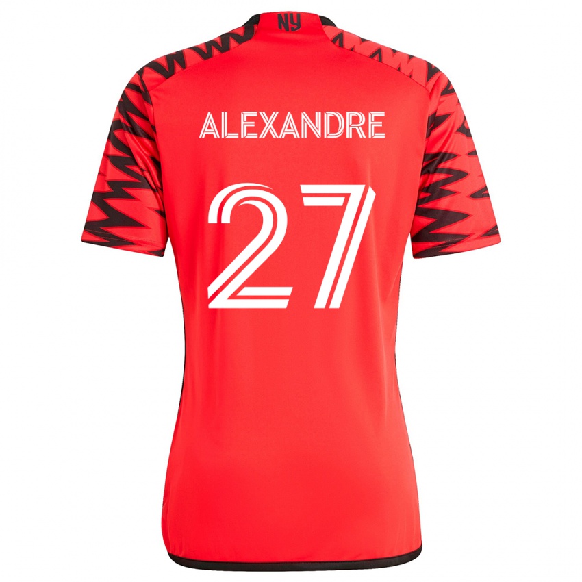 Bambino Maglia Davi Alexandre #27 Rosso Nero Bianco Kit Gara Away 2024/25 Maglietta