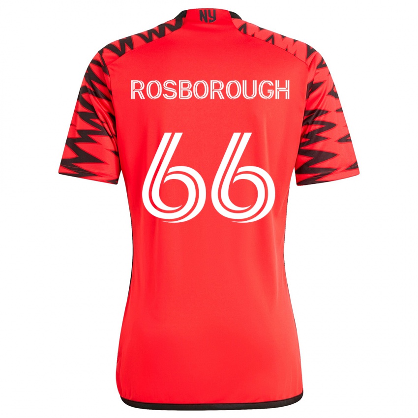 Bambino Maglia Tanner Rosborough #66 Rosso Nero Bianco Kit Gara Away 2024/25 Maglietta