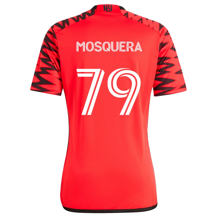 Bambino Maglia Rafael Mosquera #79 Rosso Nero Bianco Kit Gara Away 2024/25 Maglietta