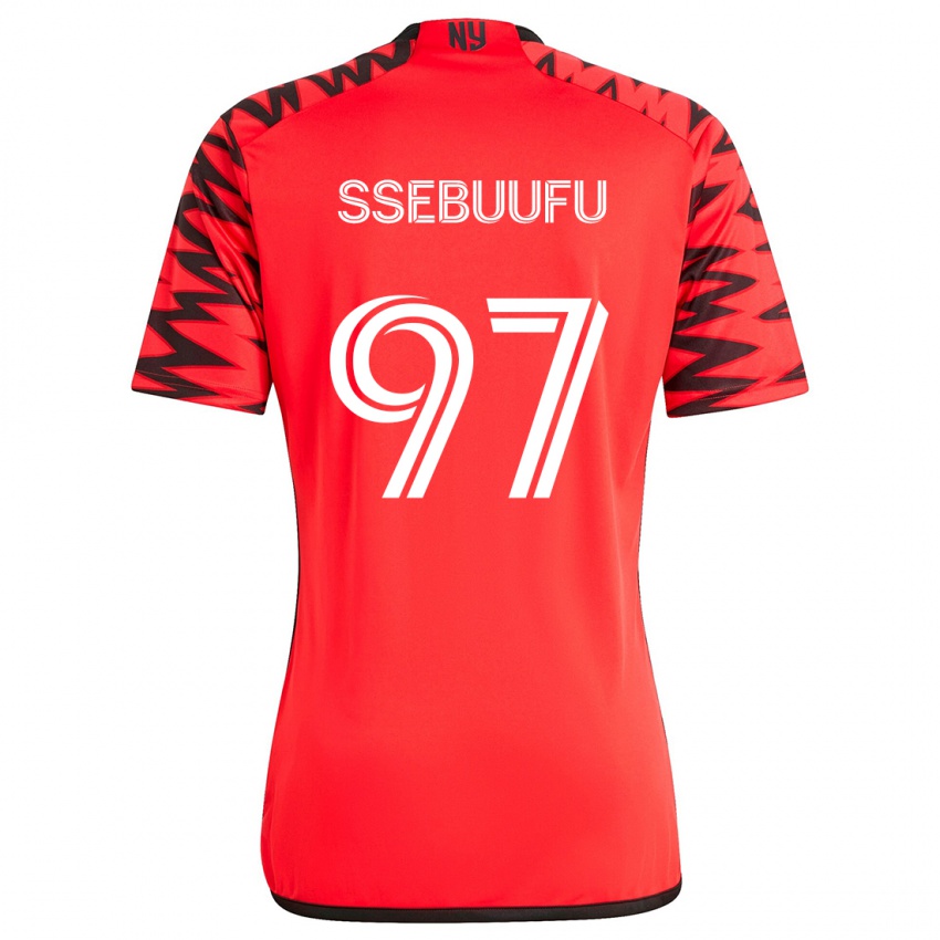 Bambino Maglia Frank Ssebuufu #97 Rosso Nero Bianco Kit Gara Away 2024/25 Maglietta