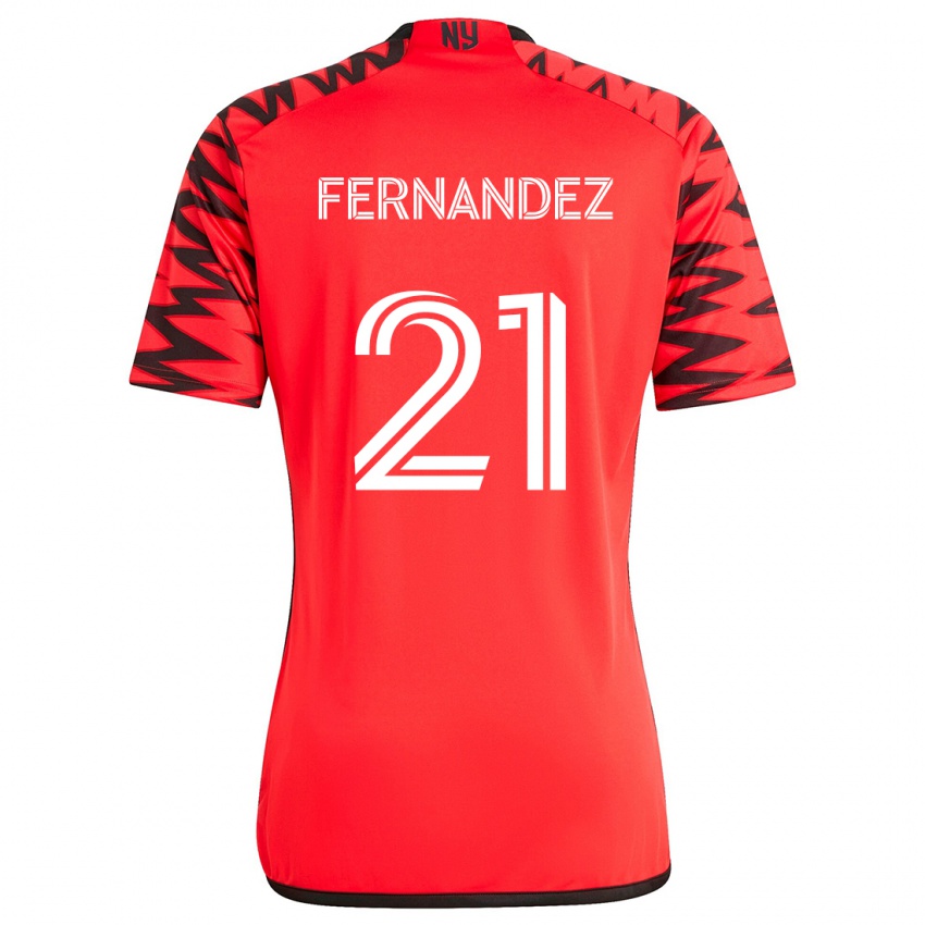 Bambino Maglia Omir Fernandez #21 Rosso Nero Bianco Kit Gara Away 2024/25 Maglietta