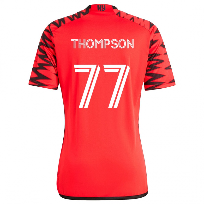 Bambino Maglia Amos Shapiro-Thompson #77 Rosso Nero Bianco Kit Gara Away 2024/25 Maglietta