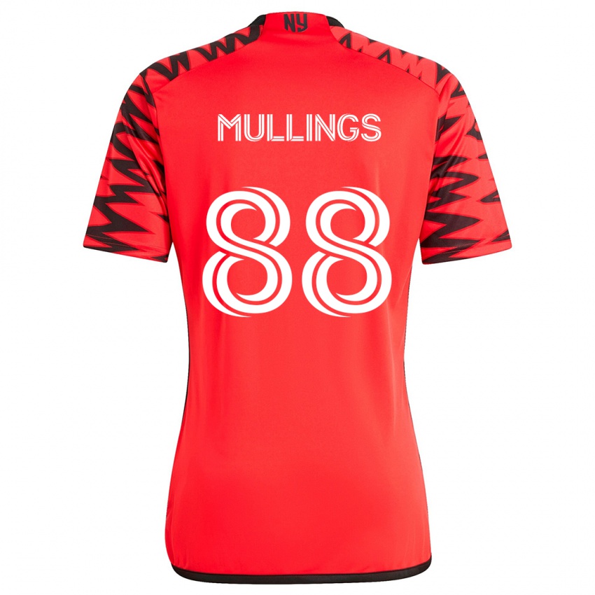 Bambino Maglia O'vonte Mullings #88 Rosso Nero Bianco Kit Gara Away 2024/25 Maglietta