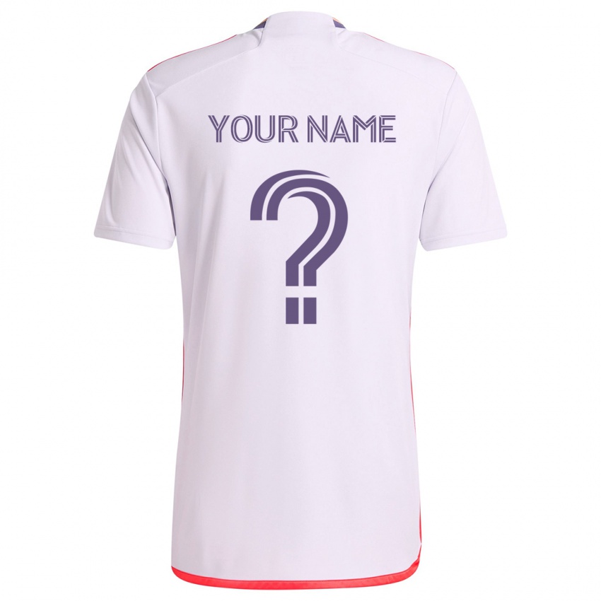 Bambino Maglia Il Tuo Nome #0 Bianco Rosso Viola Kit Gara Away 2024/25 Maglietta