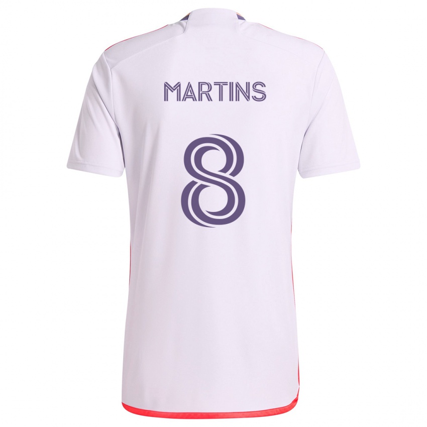 Bambino Maglia Felipe Martins #8 Bianco Rosso Viola Kit Gara Away 2024/25 Maglietta