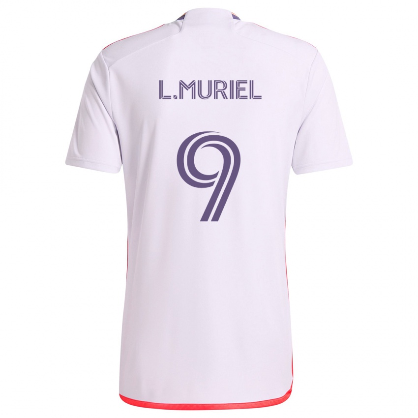 Bambino Maglia Luis Muriel #9 Bianco Rosso Viola Kit Gara Away 2024/25 Maglietta