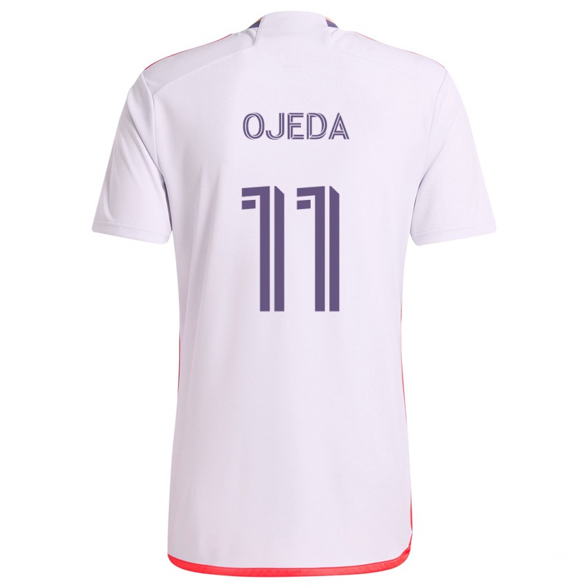 Bambino Maglia Martín Ojeda #11 Bianco Rosso Viola Kit Gara Away 2024/25 Maglietta