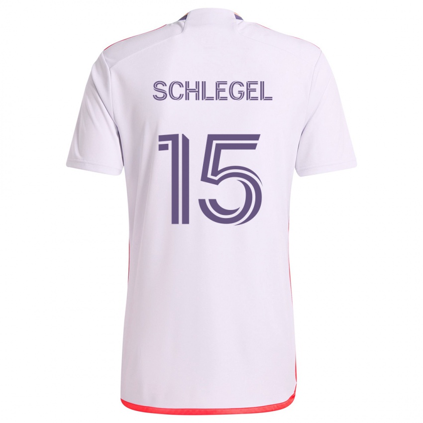 Bambino Maglia Rodrigo Schlegel #15 Bianco Rosso Viola Kit Gara Away 2024/25 Maglietta