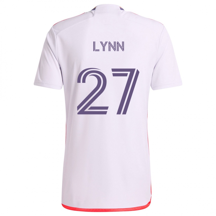 Bambino Maglia Jack Lynn #27 Bianco Rosso Viola Kit Gara Away 2024/25 Maglietta