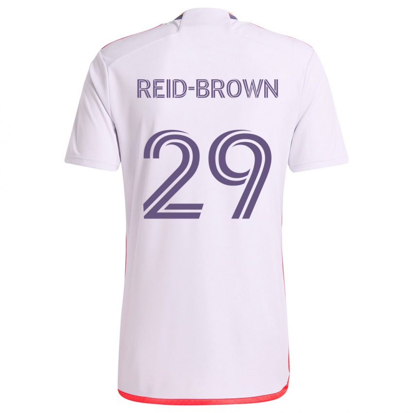 Bambino Maglia Tahir Reid-Brown #29 Bianco Rosso Viola Kit Gara Away 2024/25 Maglietta