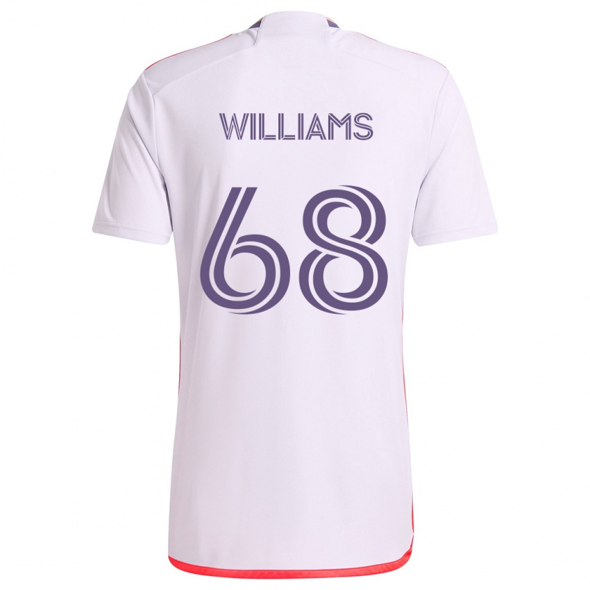 Bambino Maglia Thomas Williams #68 Bianco Rosso Viola Kit Gara Away 2024/25 Maglietta