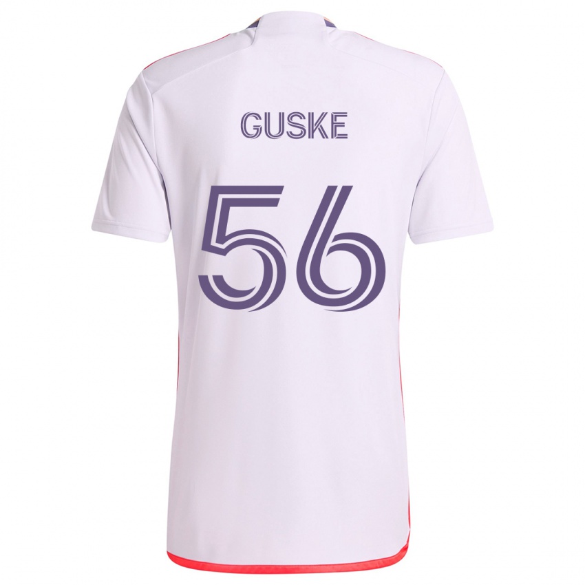 Bambino Maglia Colin Guske #56 Bianco Rosso Viola Kit Gara Away 2024/25 Maglietta