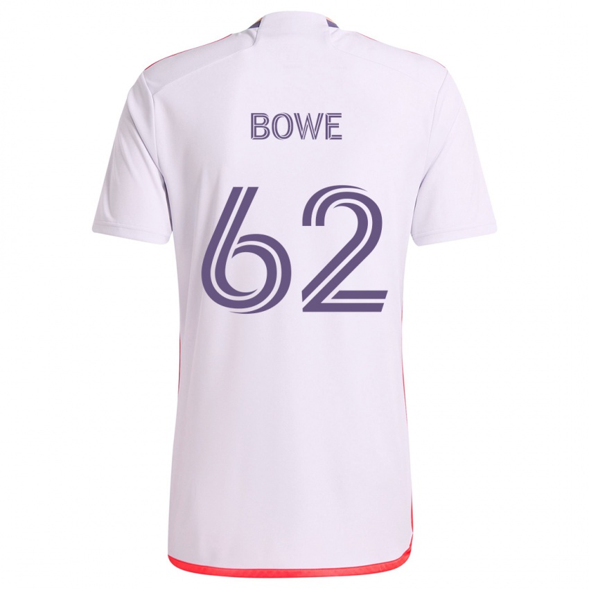 Bambino Maglia Thomas Bowe #62 Bianco Rosso Viola Kit Gara Away 2024/25 Maglietta