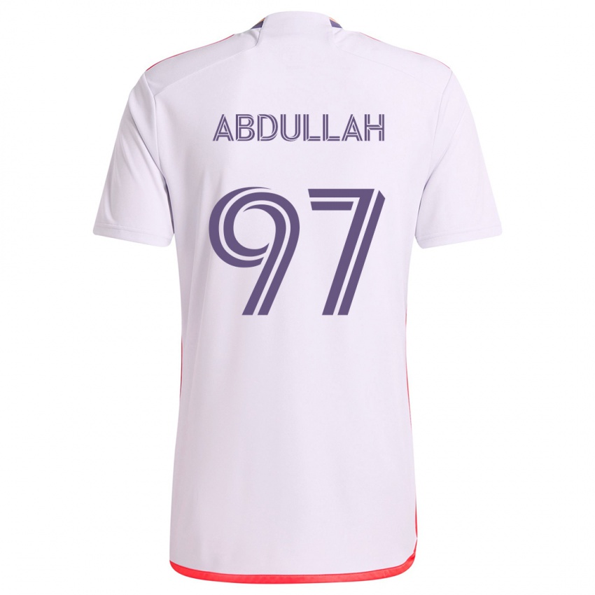 Bambino Maglia Majed Abdullah #97 Bianco Rosso Viola Kit Gara Away 2024/25 Maglietta