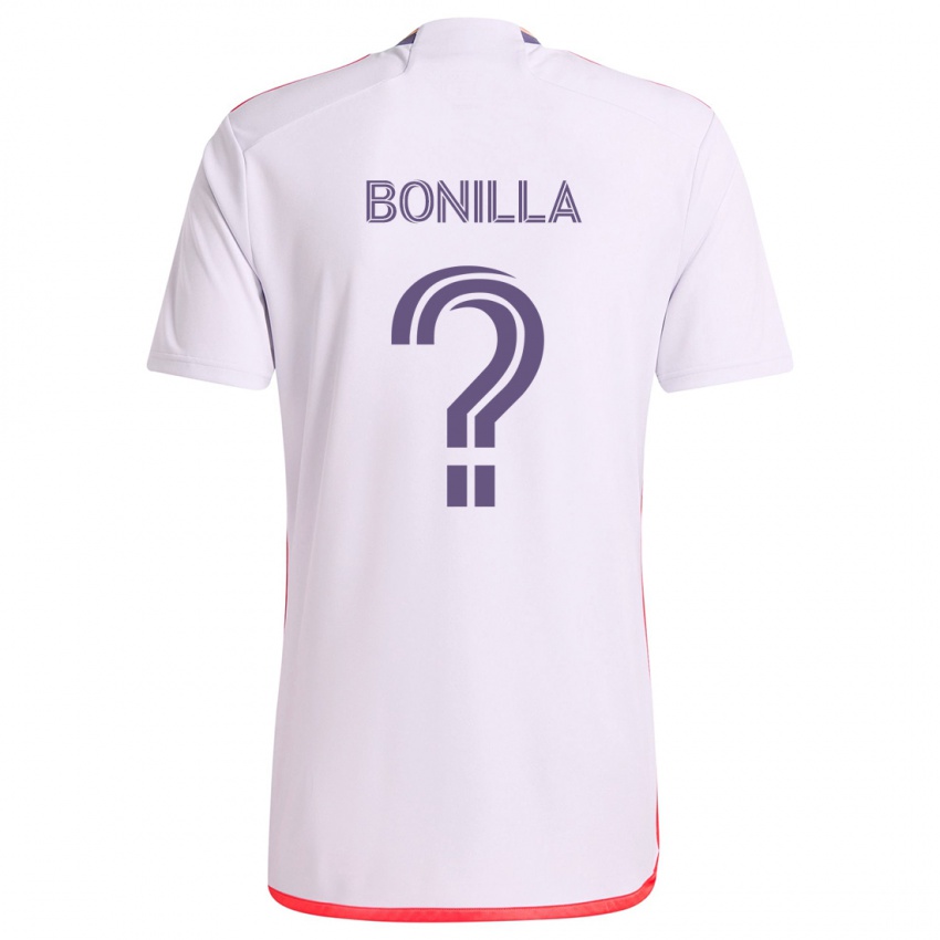 Bambino Maglia Jarell Bonilla #0 Bianco Rosso Viola Kit Gara Away 2024/25 Maglietta