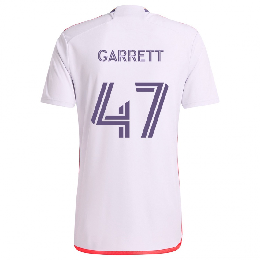 Bambino Maglia Ian Garrett #47 Bianco Rosso Viola Kit Gara Away 2024/25 Maglietta