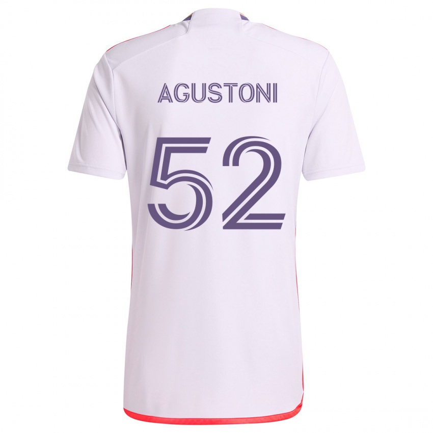 Bambino Maglia Gonzalo Agustoni #52 Bianco Rosso Viola Kit Gara Away 2024/25 Maglietta