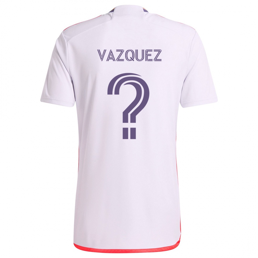 Bambino Maglia Daniel Vazquez #0 Bianco Rosso Viola Kit Gara Away 2024/25 Maglietta