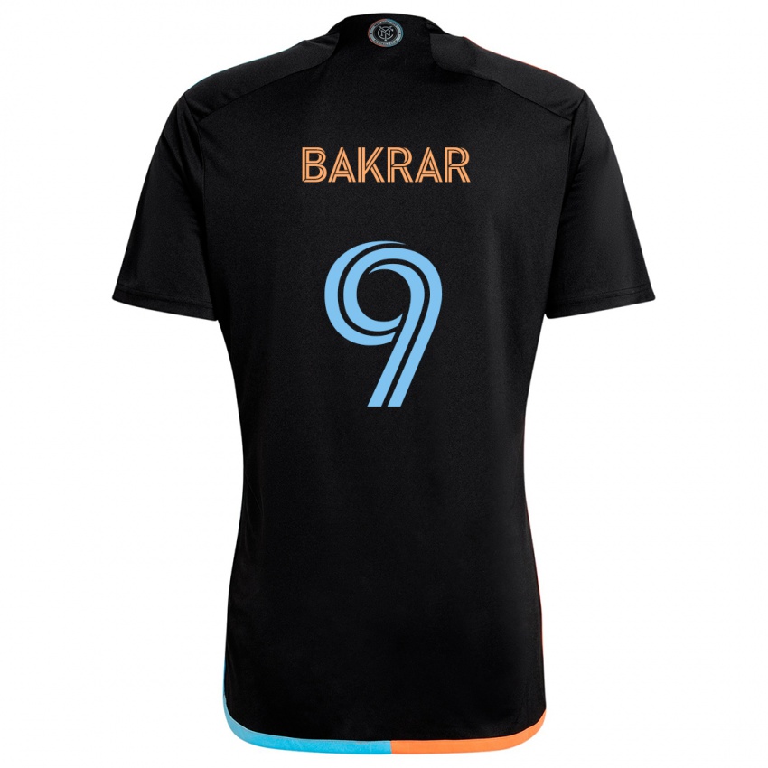 Bambino Maglia Monsef Bakrar #9 Nero Arancione Blu Kit Gara Away 2024/25 Maglietta