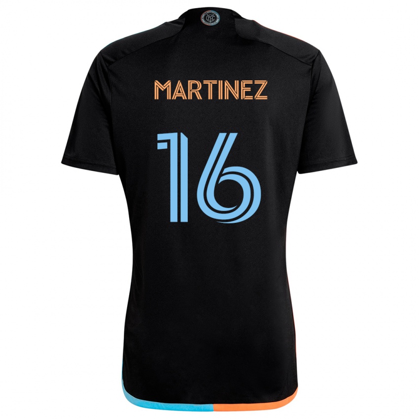 Bambino Maglia Alonso Martínez #16 Nero Arancione Blu Kit Gara Away 2024/25 Maglietta