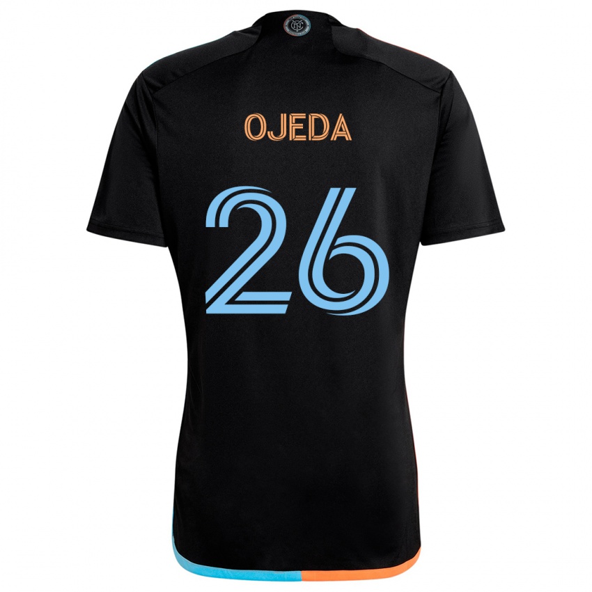 Bambino Maglia Agustín Ojeda #26 Nero Arancione Blu Kit Gara Away 2024/25 Maglietta