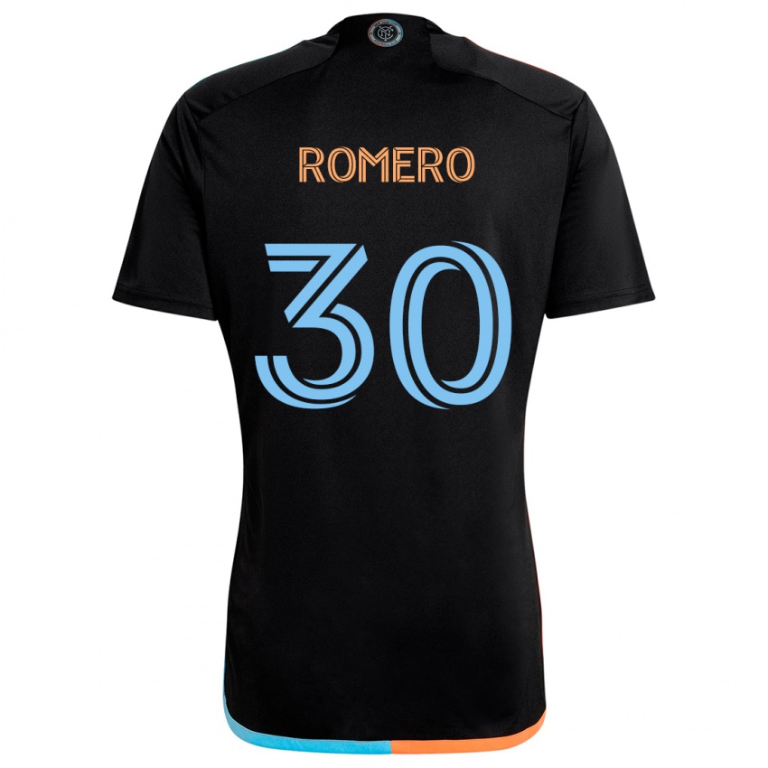 Bambino Maglia Tomás Romero #30 Nero Arancione Blu Kit Gara Away 2024/25 Maglietta