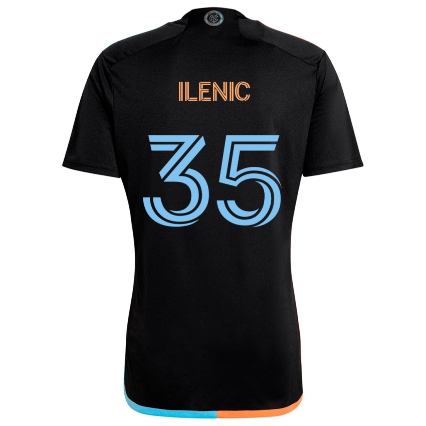 Bambino Maglia Mitja Ilenic #35 Nero Arancione Blu Kit Gara Away 2024/25 Maglietta