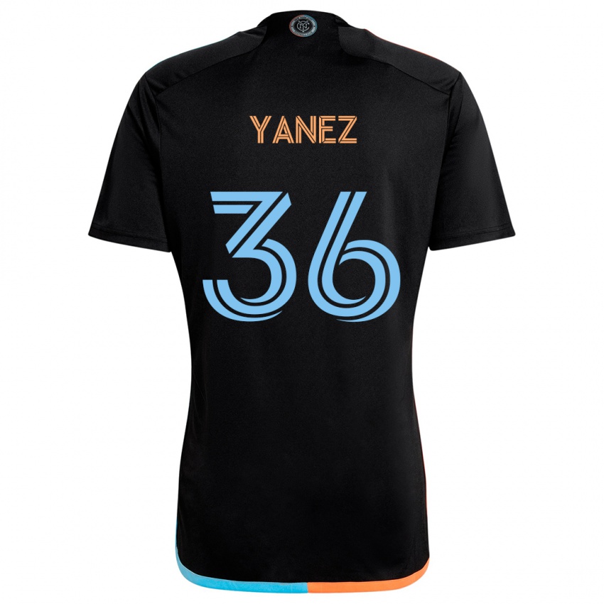 Bambino Maglia Zidane Yañez #36 Nero Arancione Blu Kit Gara Away 2024/25 Maglietta